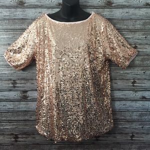 Rose Gold Sequin Top